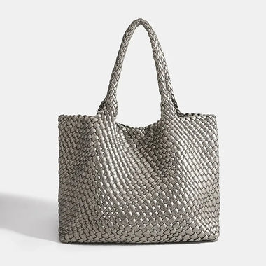 Women's Handmade Woven Tote Bag, Large Capacity Commuter Shoulder Handbag,Versatile Minimalist Elegant Underarm Bag for Everyday