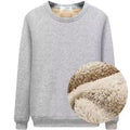Sweatshirt Men's New Winter Warm Fleece Lined T Shirt Thick Crew Neck Solid Basic Pullover Sweatshirt Thermal Comf Underwear Tops Clothing