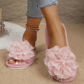 Winter Furry Slippers for Women, Thick Plush, Warm, Non-Slip, Thick-Soled, Indoor Home, Silent, Couple's Cotton Slippers