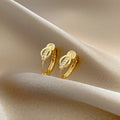 2PCS/Set Fashion Gold Color Hoop Earrings for Women Korean Design Crystal Pearl Dangle Earring Jewelry Pendientes De Mujer