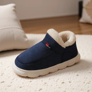 Bebealy New Winter Men Slippers Warm Cotton Shoes Men Indoor Fluffy Fuzzy Men Boots Outdoor Nonslip House Ankle Boots Shoes Men