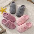 Winter Plush Slippers for Couples - Thick Sole Anti-Slip House Shoes, Warm Fleece-Lined Indoor Slides for Men & Women