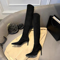 Over The Knee for Women High Heels Pointed Toe Elegant Long Sock Boots Designer Comfort Shoes 2025 Winter Dress Pumps Zapatillas