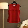 2026 Fashion Brand Summer Top Ladies Plus-size Loose Cover Belly Chiffon Shirt Sleeveless V-neck Temperament Small Shirt Blouse