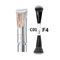 30ml DPDP Long-wear Liquid Foundation with F4 Dual-ended Makeup Brush Set - Base Cosmetic Applicator for Long Lasting Coverage