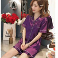 Silk Pajamas for Women 2025 Sexy Silk Women Pijama Sets Sleepwear Long-sleeve Cardigan Female Ice Silk Home Pijama Mujer Verano