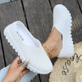 Large Size Hollow Breathable Solid Color Round Head Soft Single Shoes Summer New Fashion Comfortable Light Casual Women's Shoes
