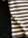 Striped Knit Blouse Quarter Button Short Sleeve Peter-Pan Collared Shirt Tops Women Summer Tops Sporty Wear Tennis Core