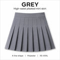 Women High Waist Pleated Mini Skirt with Inner Shorts Solid Color A Line Polyester Skirt Spring Summer Casual XS-XXXL