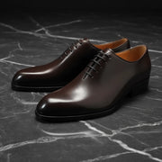 New Men's Leather Shoes Handmade High Quality Casual Oxford Business Work Shoes Black Coffee Lace-up Comfortable Man Shoe