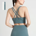 Summer Women Sports Bra Sexy Criss Cross Straps back Sports Top Underwear Shockproof Yoga Running Fitness Crop Top