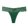 Women Satin Lace Thong Panties Low Waist Bowknot G-string Floral Lace Trim Soft Comfortable Ladies Underwear Intimates Lingerie