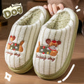 Cartoon Dog Pattern Women's Indoor Slippers Autumn Winter Warm Comfort Bedroom Slippers Woman Soft Lightweight Home Cotton Shoes