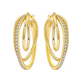 Original 2026 S925 Sterling Silver Zircon 18K Gold Lining Vintage Hoop Earrings for Women Birthday Party Wedding Gift Jewellery