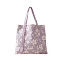 Portable Floral Canvas Tote Bag Large Capacity Reusable Commute Handbag Lightweight Shoulder Bag For Students
