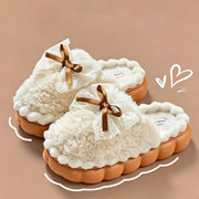 New Women's Plush Slippers - Bow Detail Winter House Shoes, Ultra-Soft Non-Slip Indoor Slippers for Home&Maternity Comfort