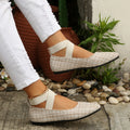 Women's Shoes Pointed Toe Ballet Flats Shoes Spring/autumn Strap Ankle Elastic Belt Cute Ballerina Ladies Elegant Flats Shoes