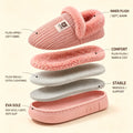 Winter Thicken Warm Slippers Men Women Corduroy Plush House Shoes Anti-slip Soft Sole Couple Indoor Cotton Furry Footwear Casual