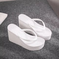 Women Slides Casual Concise EOFK New Women Flip Flops Wedges Comfort Summer Platform Slippers Outdoor Concise Beach High Heel 9cm Casual Slides
