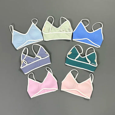 HISTELLO Contrastline Bh Women Push Up Open Back Seamless Sports Bra Wirefree Removable Pads Sexy Running Pilates Yoga Crop Top
