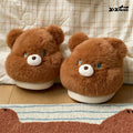 XIXITIAO Winter Plush Home Slippers Men Women NEW Fashion Soft Comfort Warm Fluffy 3D Bear House Shoes Antislip Indoor Footwear