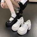 Fashionable New Thick Soled Retro Single Button Strap Women's Shoes Versatile Thick Heel Waterproof Platform Women's Single Shoe