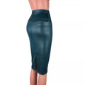 Matte PU Imitation Leather Skirt Women High-waist Bodycon Slim Long Skirts Vintage Office Lady Pencil Skirt Club Party