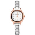 GEMOSA Minimalist Chic Design Women Men Squarel Quartz Watch Stainless Steel Strap Fashion Party Birthday Daily Perfect Gift