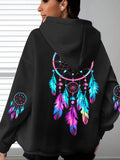 Women Sweatshirt Vintage Flower Print Harajuku Y2k Streetwear Casual Hoodies Sweatshirts Tops Hoodie Autumn Winter Unisex