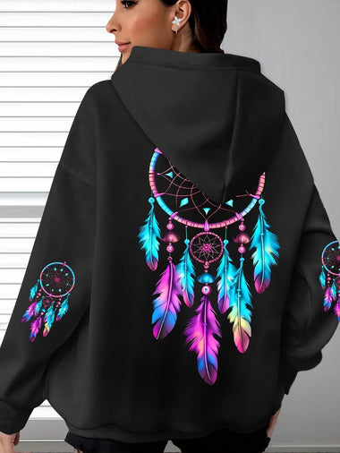 Women Sweatshirt Vintage Flower Print Harajuku Y2k Streetwear Casual Hoodies Sweatshirts Tops Hoodie Autumn Winter Unisex