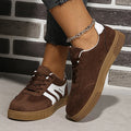 Faux Suede Brown Platform Sneakers Women Spring Non Slip Flat Heels Casual Walking Shoes Woman Thick Sole Vulcanize Shoes