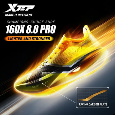 Shoes XTEP 160X 8.0PRO Carbon Plate Marathon Racing Shoes Breathable Light Rebound CPU Wear‑Resistant Race Competition 974319110043
