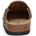Kidmi New Men Sandals Vegan Leather Cork Insole Potato Shoes Unisex Adjustable Buckle Slip-On Clogs with Arch Support