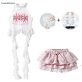 Hip Hop Girls Crop Top ‌princess Layered Skirt‌ Kids K-pop Streetwear Street Dance Costume Children Jazz Girl Group Clothes Sets