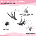 DIY Lashes Clusters Set Extensions Kit Fake eyelashes Mix Lash Clusters with Lash Bond Seal and Lash Applicator Tool Makeup
