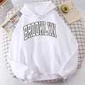 Brooklyn New York Print Hoodies Clothing Fashion Long Sleeve Hoodie Women's Sweatshirts Harajuku Casual Clothes Tops Streetwear