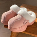 Chunky Bottom Furry Fur Home Slippers for Women Warm Plush Soft Sole Bedroom Slippers 2026 Winter No Slip Closed Toe Shoes Women