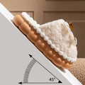 Lovely Girls Lace Bowtie Pink Fur Slippers Winter 2026 Thick-Soled Household Slippers for Women Non Slip Soft Plush Home Shoes