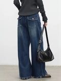 Women High Waisted Jeans Pants CHIC VEN New Women Denim Pants Blue Loose Casual High Waisted Female Wide Leg Jeans Ladies Trousers Spring Autumn 2026