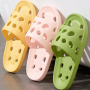 Unisex EVA Drainage Slides, Quick-Drying Non-slip Bathroom Slippers, Hollow Out Summer Indoor & Outdoor Beach Shoes