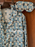 Fall 2026 New Arrival: Women's Printed Mulberry Silk Three-Piece Pajama Set