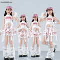 Hip Hop Girls Crop Top ‌princess Layered Skirt‌ Kids K-pop Streetwear Street Dance Costume Children Jazz Girl Group Clothes Sets