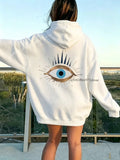 Oversized Streetwear Hoodie Halloween Gifts Mystic Eye Print Fall Clothes Autumn Winter Daily Wear Gift For Her
