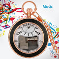 Novel Rose Gold Merry Christamas Musical Pocket Watch FOB Clock Quartz Movement Men Women Pendant Chain Watches Luminous Hands