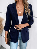 Blazer Women 2026 Casual Autumn Winter Fashion Solid-Color Versatile Pocket Long-Sleeved Suit Women Clothing