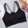 Women Sports Underwear Top Sports Underwear Women Yoga Fitness Seamless Crop Top Wide Letter Straps Comfortable Workout Activewear