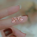 925 Sterling Silver Zircons Butterfly Stud Earrings For Women Wedding Fashion Party Jewelry Gift Wholesale