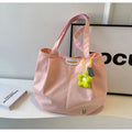 Women's Bag Casual Large Capacity Fashion Korean Version Shoulder Kawaii Bag Simple Canvas Tote Nice Bag Solid Color Girls Gift