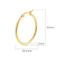 30-80mm Big Simple Classic Hoop Earrings For Women Girls Circle Stainless Steel Earrings Gold Silver Color Round Earings Gift