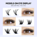 GROINNEYA DIY Eyelash Clusters Kit Thick Eyelash Clusters D Cur Wispy Individual False Eyelashes Eyelash Extensions Makeup Tool